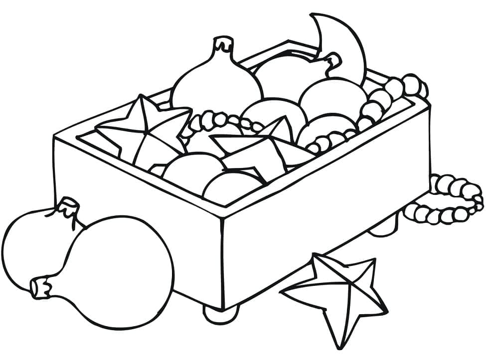 Desenho de Muitas Bolas de Natal para Colorir