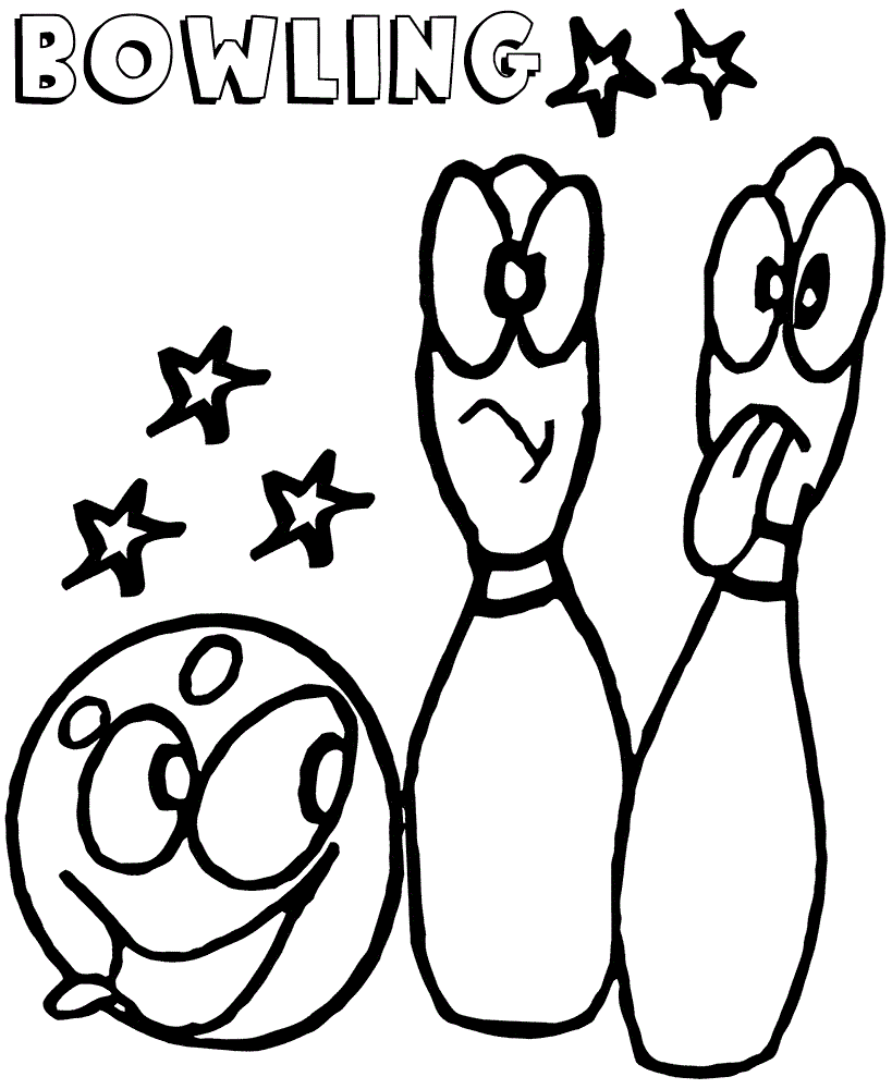 Desenhos de Boliche para Colorir