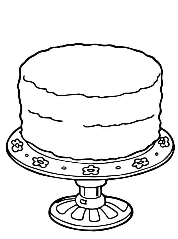 Desenho de Bolo de Aniversário Normal para Colorir