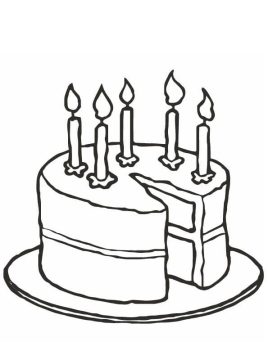 Desenho de Lindo Bolo de aniversário para Colorir