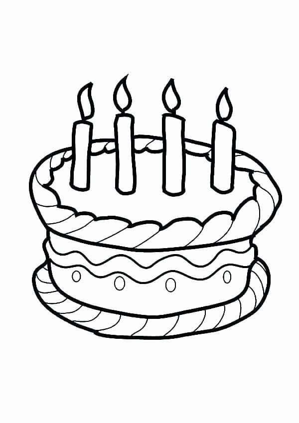 Desenhos de Bolo de Aniversário para Colorir