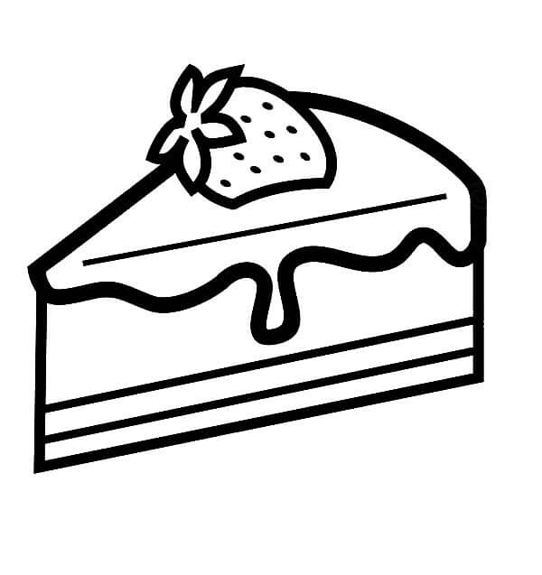 Desenho de Bolo de Aniversário de Morango para Colorir Pdf