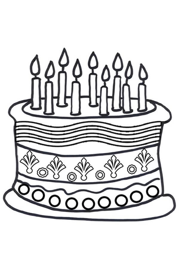 Desenho de Bolo para Colorir Online Pdf