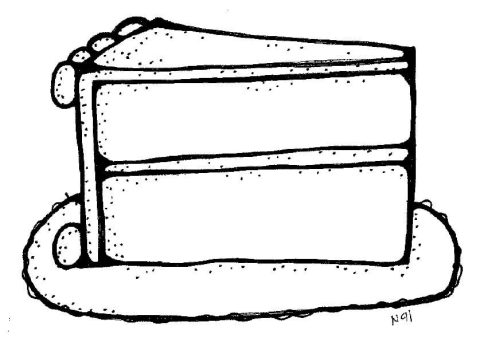 Desenho de Bolo para Imprimir e Colorir