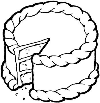 Desenho de fatiá de Bolo para Colorir Download
