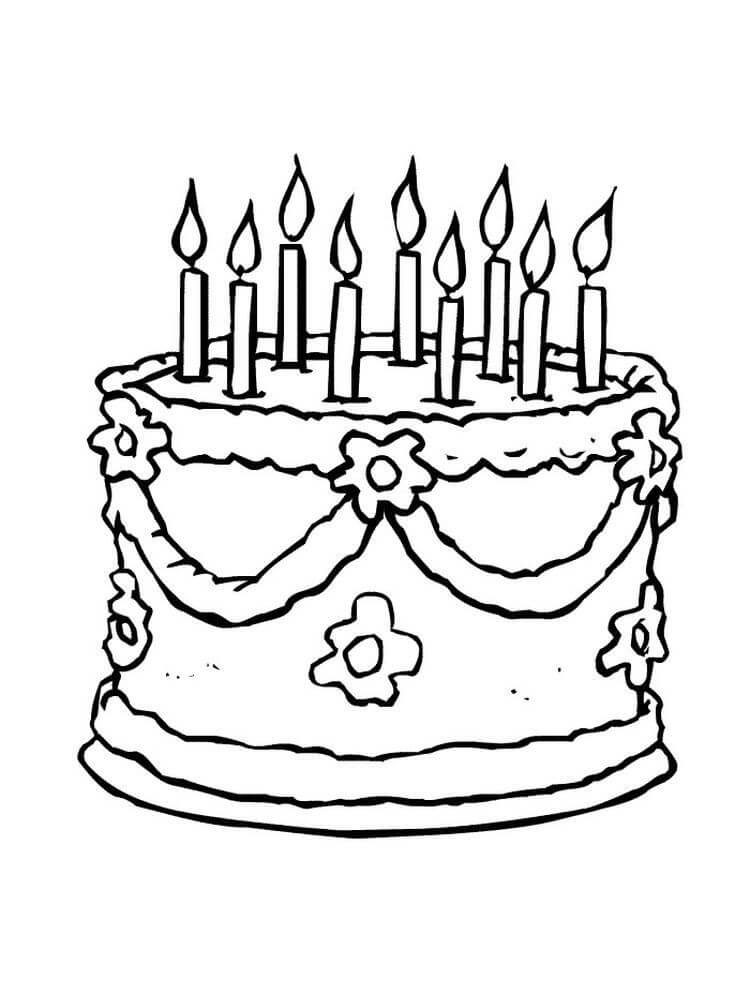Desenho de Fatiá de Bolo para Colorir Pdf