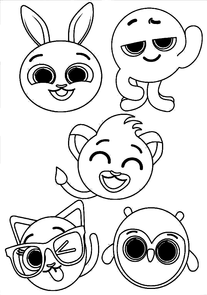 Desenho com os Personagens de Bolofofos para Colorir