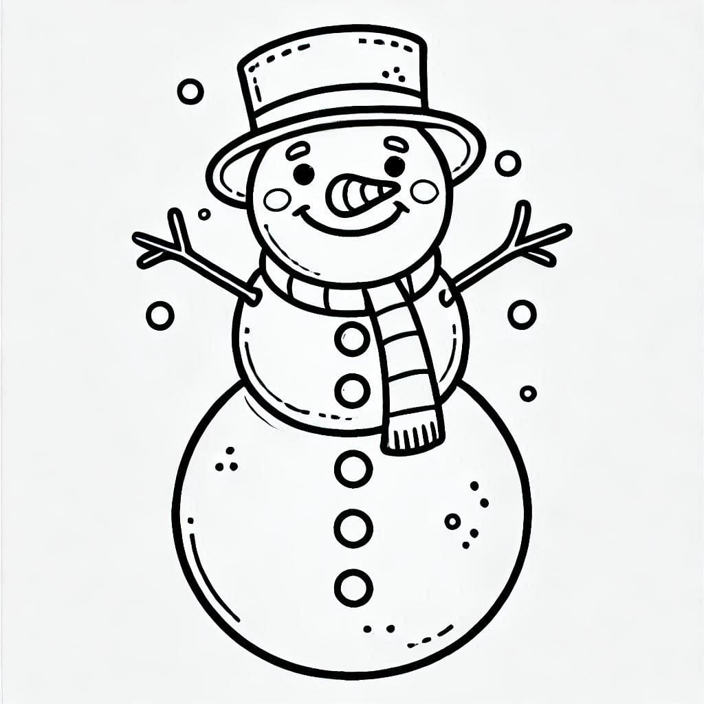 Desenho de Boneco de Neve Quente para Colorir