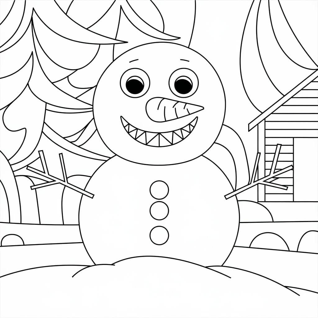 Desenho de o Boneco de Neve Riu para Colorir