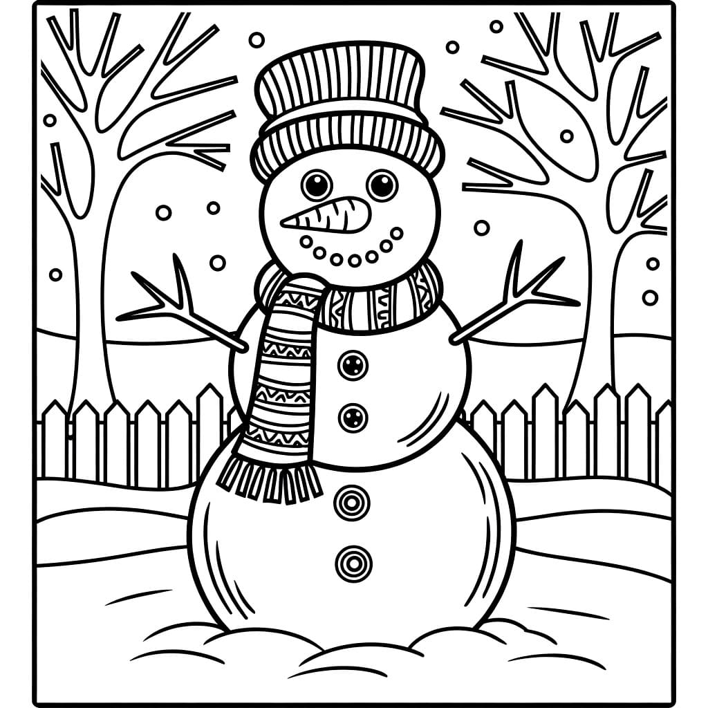 Desenhos de Bonecos de Neve para Colorir