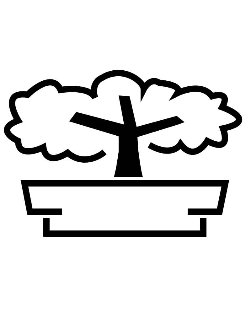 Desenho de Bonsai Simples para Colorir e Imprimir Pdf Grátis