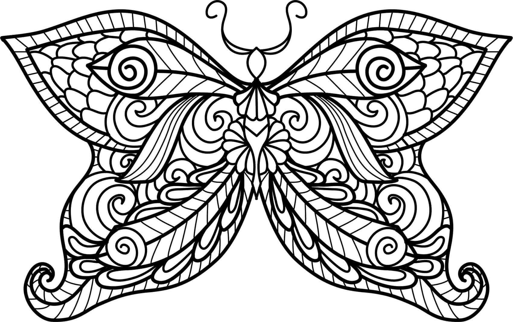 Desenho de Borboleta Antiestresse para Colorir