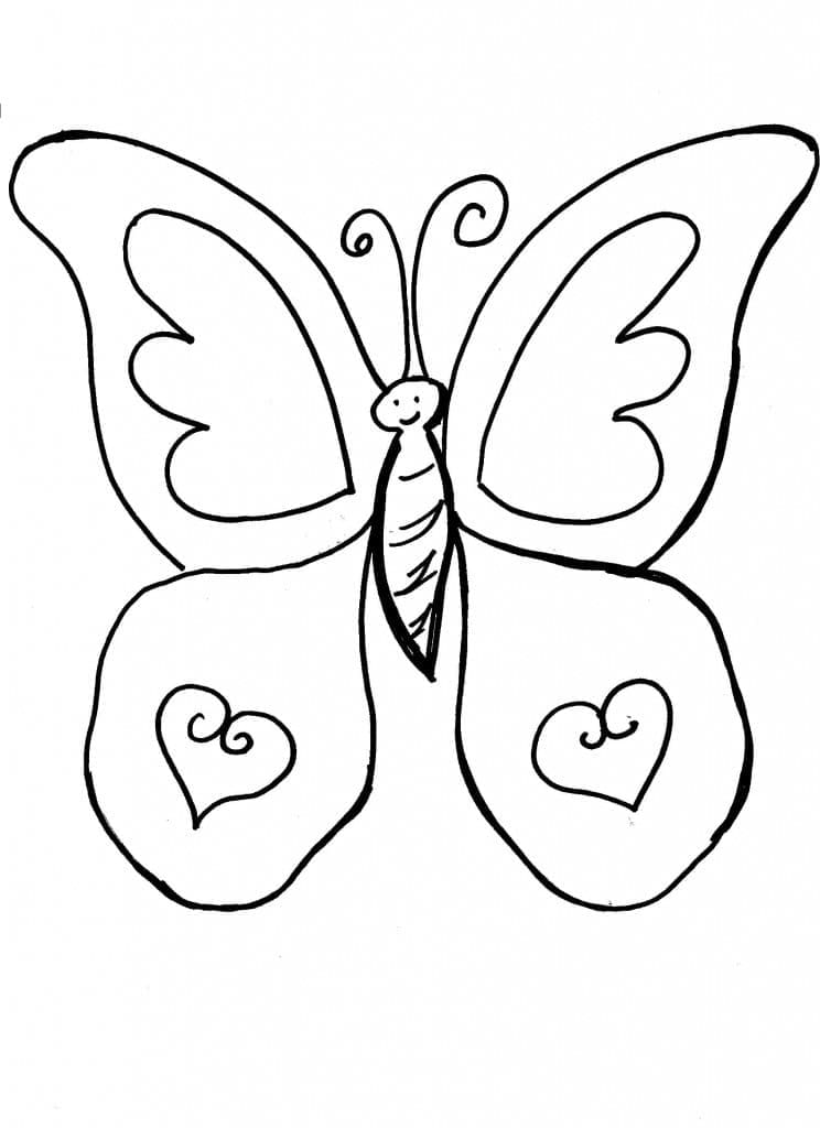 Desenho de Borboleta Fácil para Colorir