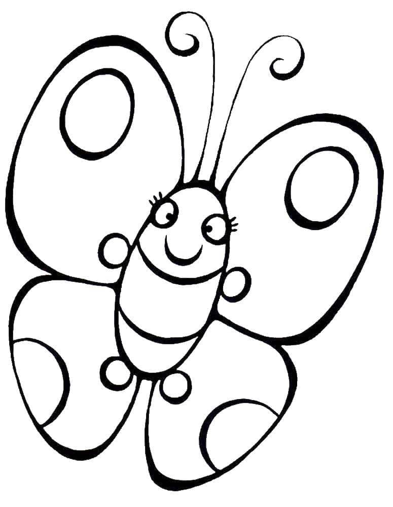 Desenho de Borboleta Fofa para Colorir