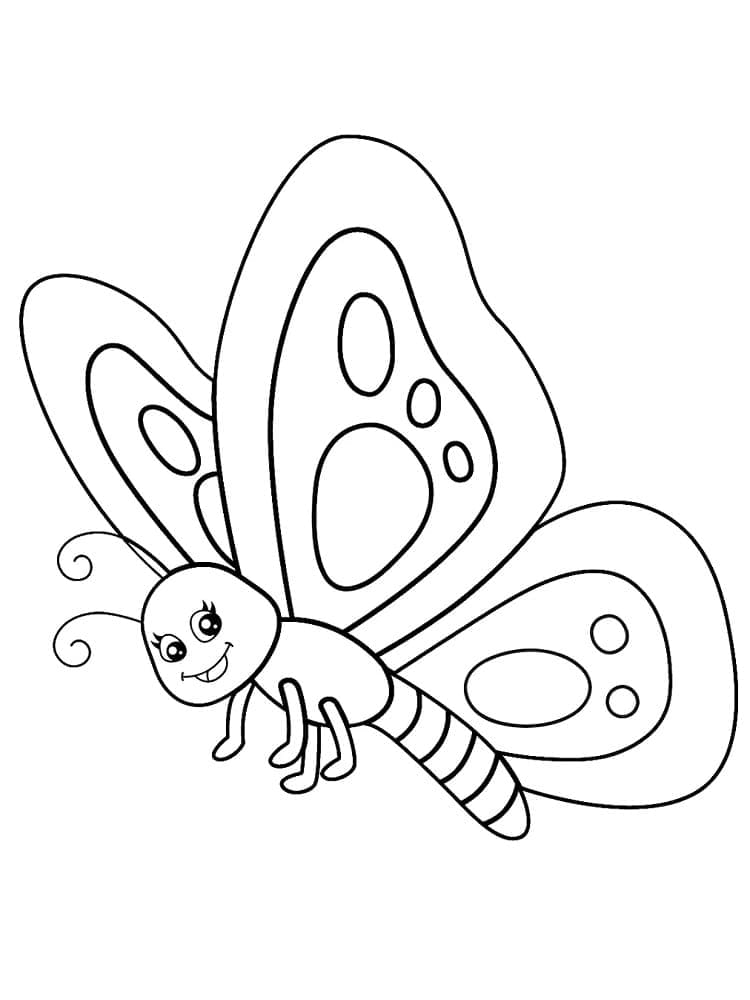Desenho de Borboleta Muito Feliz para Colorir