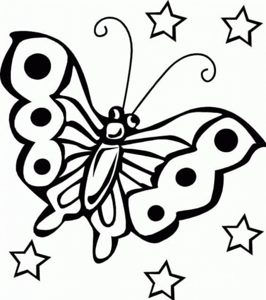Desenho de uma Borboleta Animada para Colorir