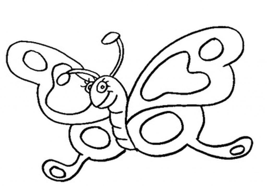 Desenho de uma Borboleta Feliz para Colorir