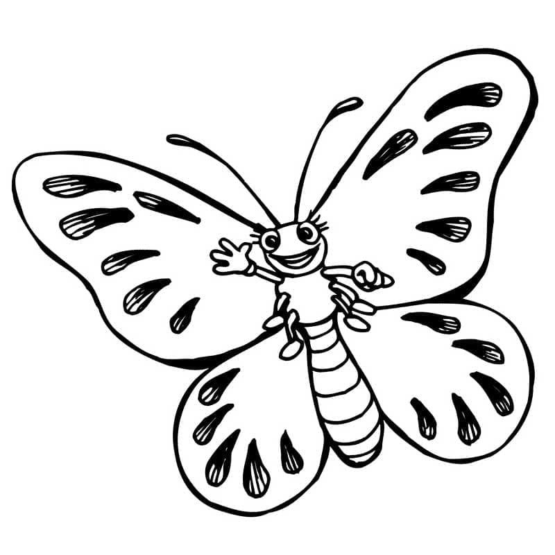 Desenho de uma Borboleta Fofa para Colorir