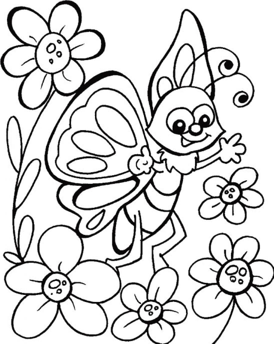 Desenho de uma Borboleta Muito Fofa para Colorir
