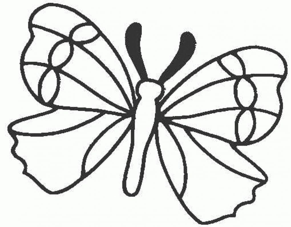 Desenho de uma Borboleta Simples para Colorir