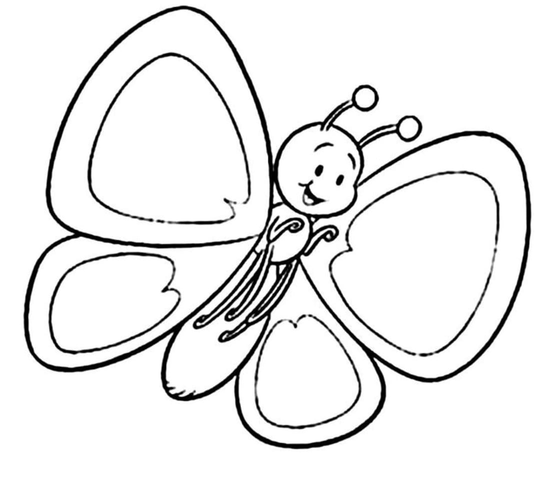 Desenho de Borboleta de Desenho Animado para Colorir