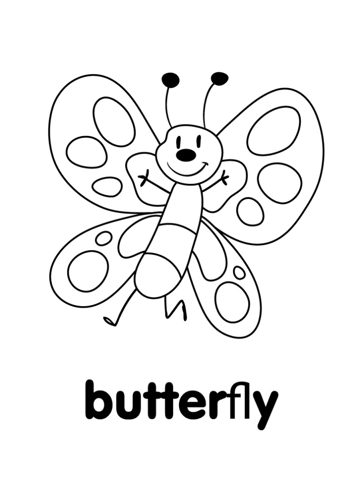 Desenho de Borboleta em Inglês para Imprimir Pdf Grátis