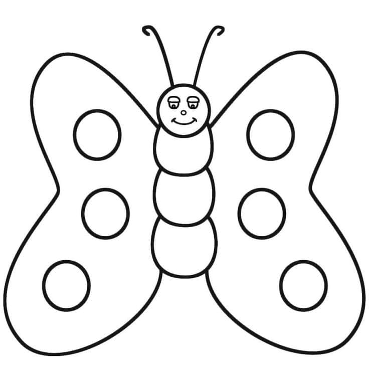 Desenho de Borboleta Grátis Download para Colorir com Giz de Cera