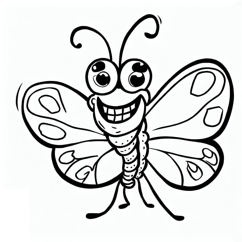 Desenho de Borboleta Muito Engracada para Colorir