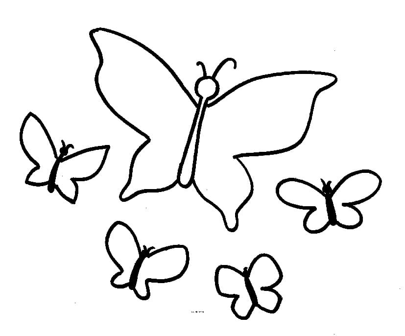 Desenho de Borboletas Simples para Colorir