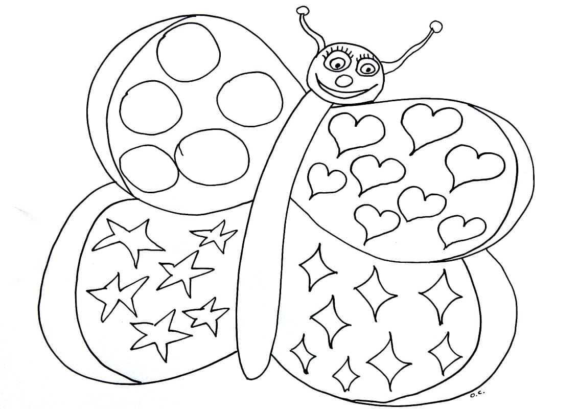 Desenho de Imagem da Borboleta para Colorir