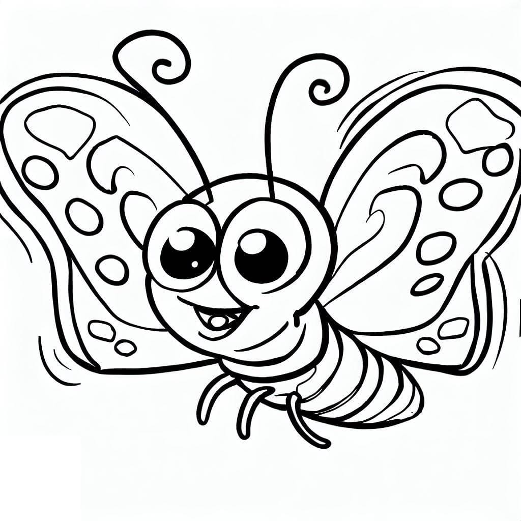 Desenho de uma Borboleta Engracada para Colorir