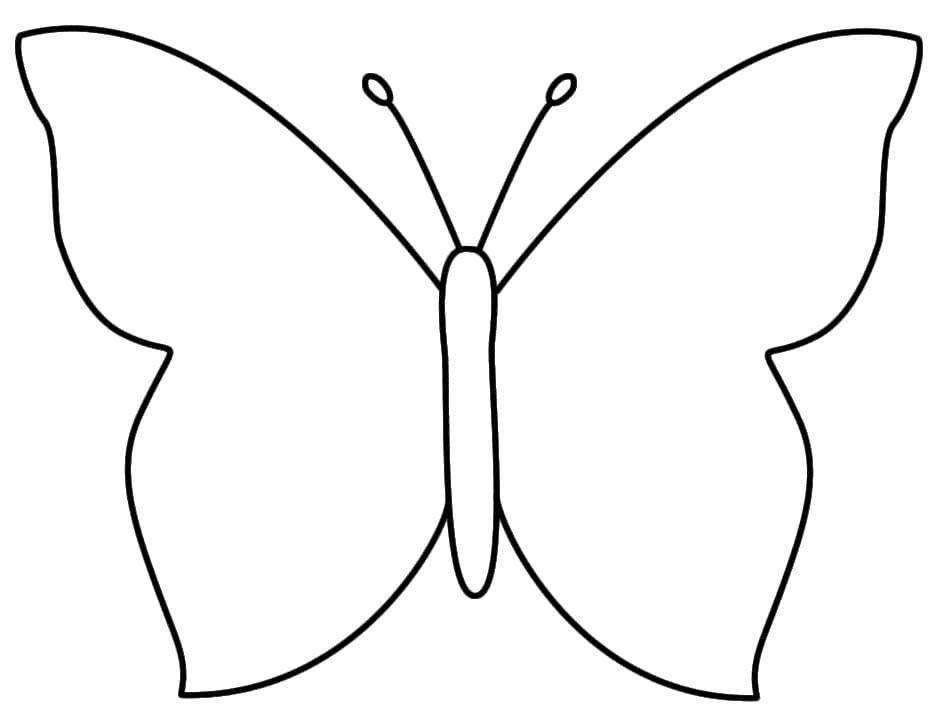 Desenho Molde de Borboleta Pdf para Colorir e Imprimir