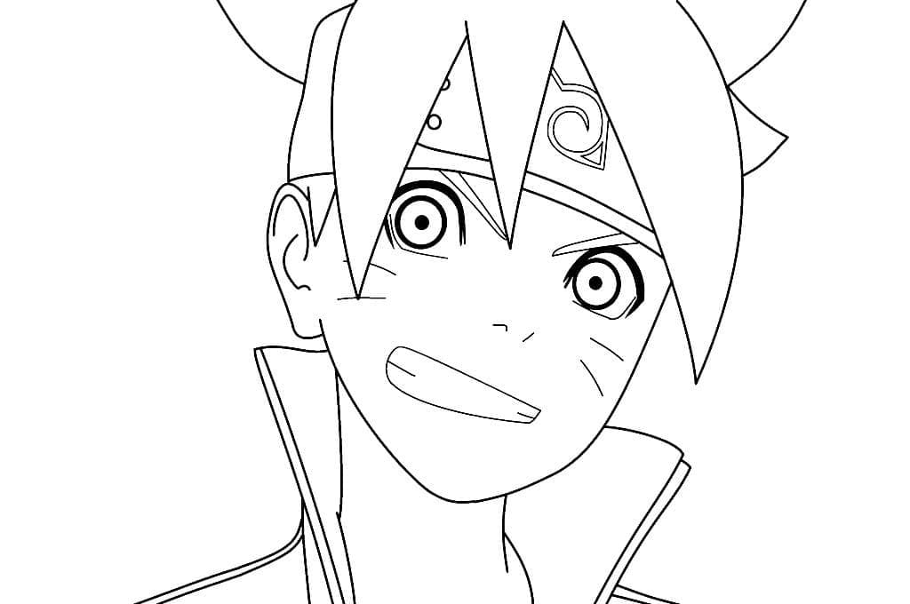Desenho Boruto Feliz para Colorir