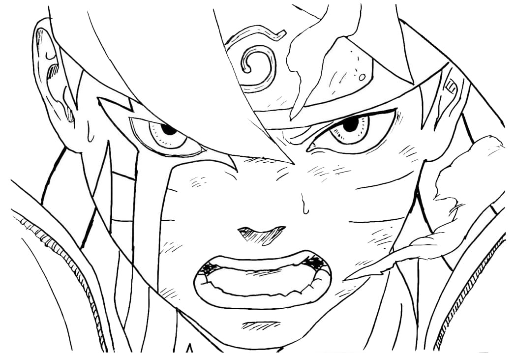 Desenho Boruto Zangado para Colorir