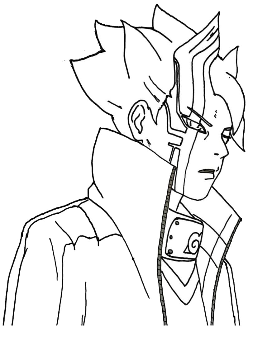 Desenho de Boruto com Espada para Colorir e Imprimir Pdf