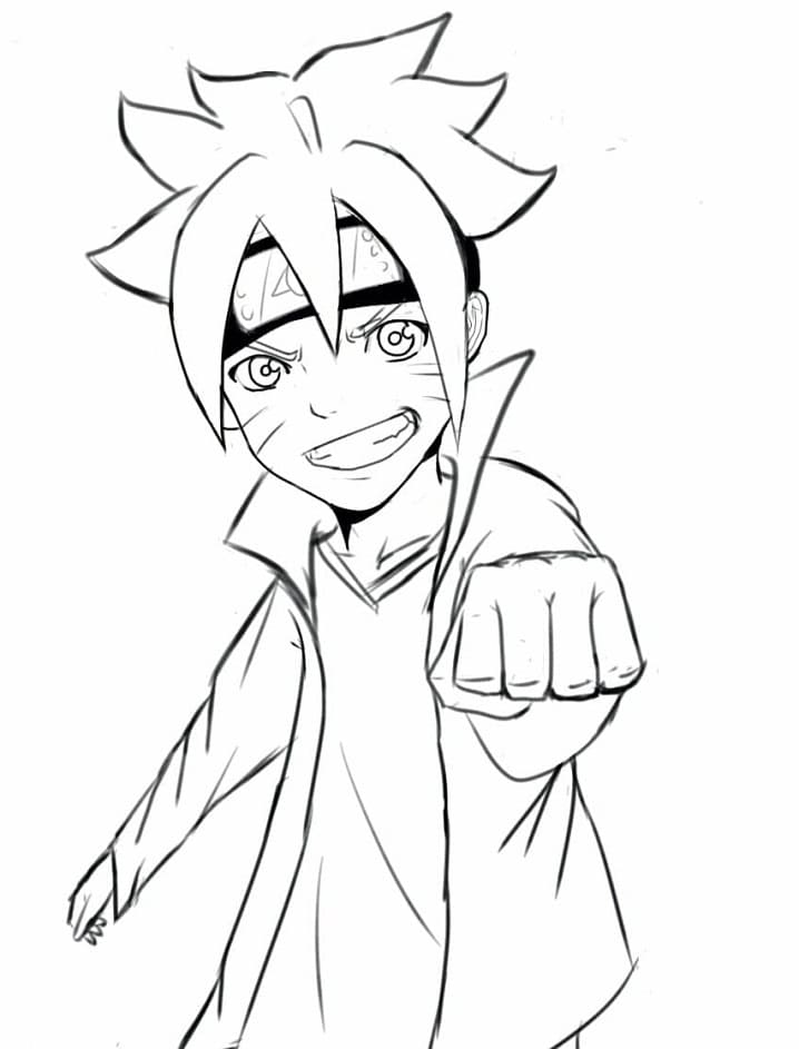 Desenho de Boruto e Naruto para Colorir e Imprimir