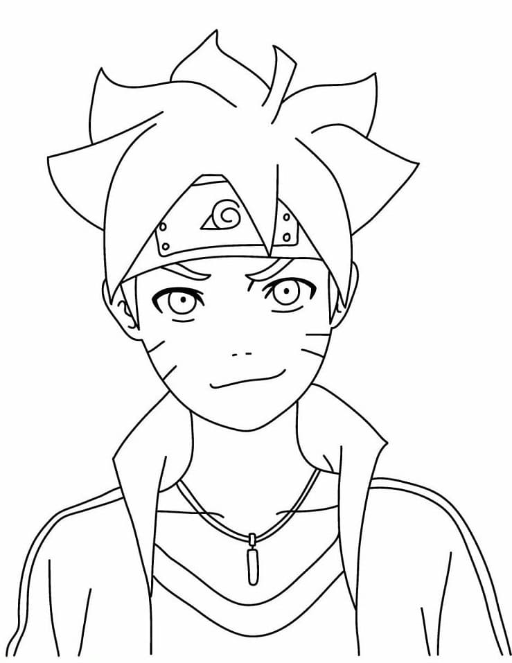 Desenho de Boruto Otsutsuki para Colorir e Imprimir Pdf Grátis
