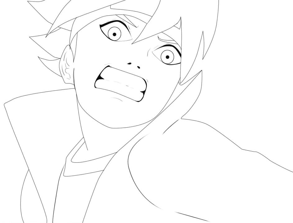 Desenho de Boruto para Colorir e Pintar com Tinta Guache