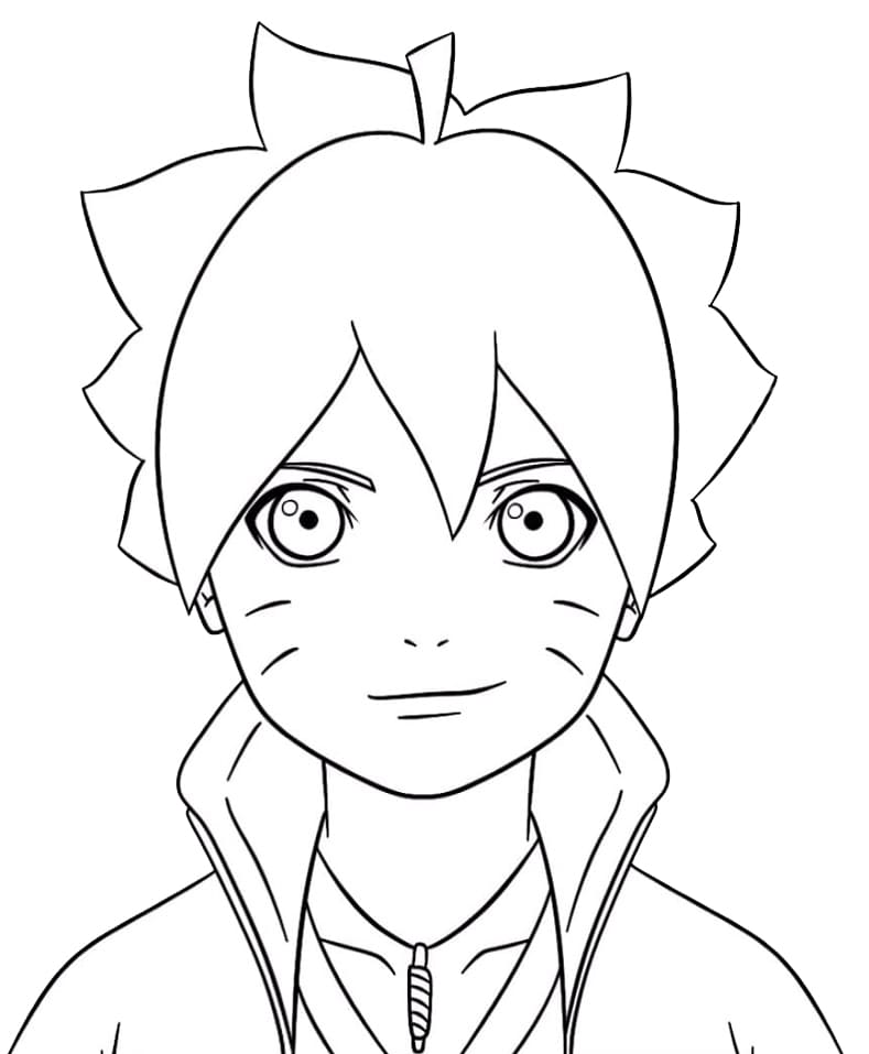 Desenho de Boruto Shinobi para Colorir Usando Giz de Cera