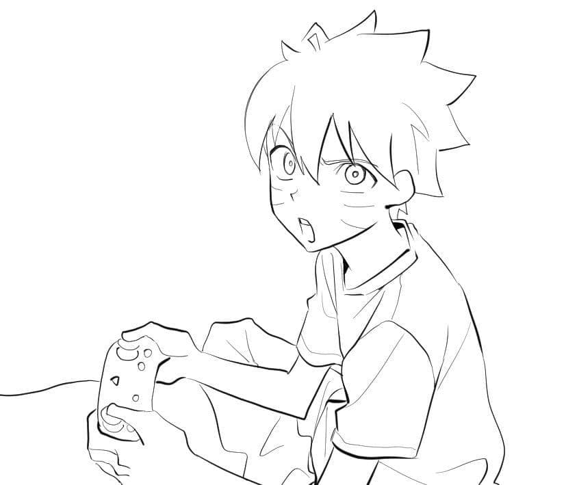 Desenho de Boruto Sorrindo para Colorir e Imprimir