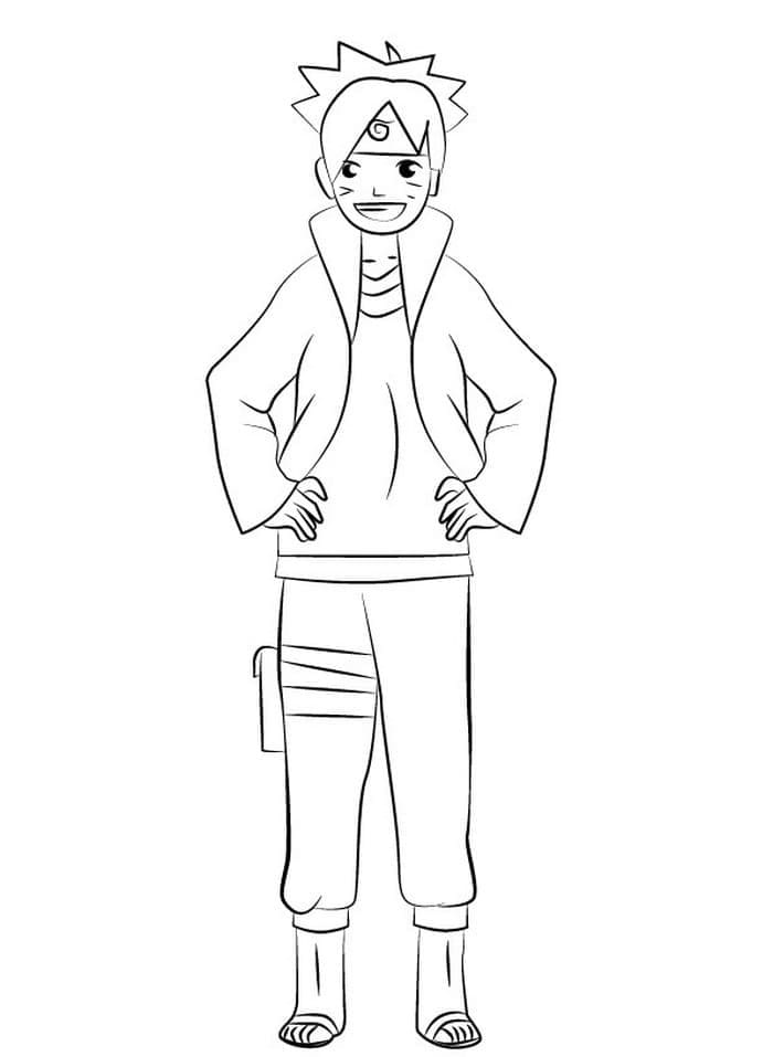 Desenho de Chibi Boruto para Colorir e Imprimir Pdf