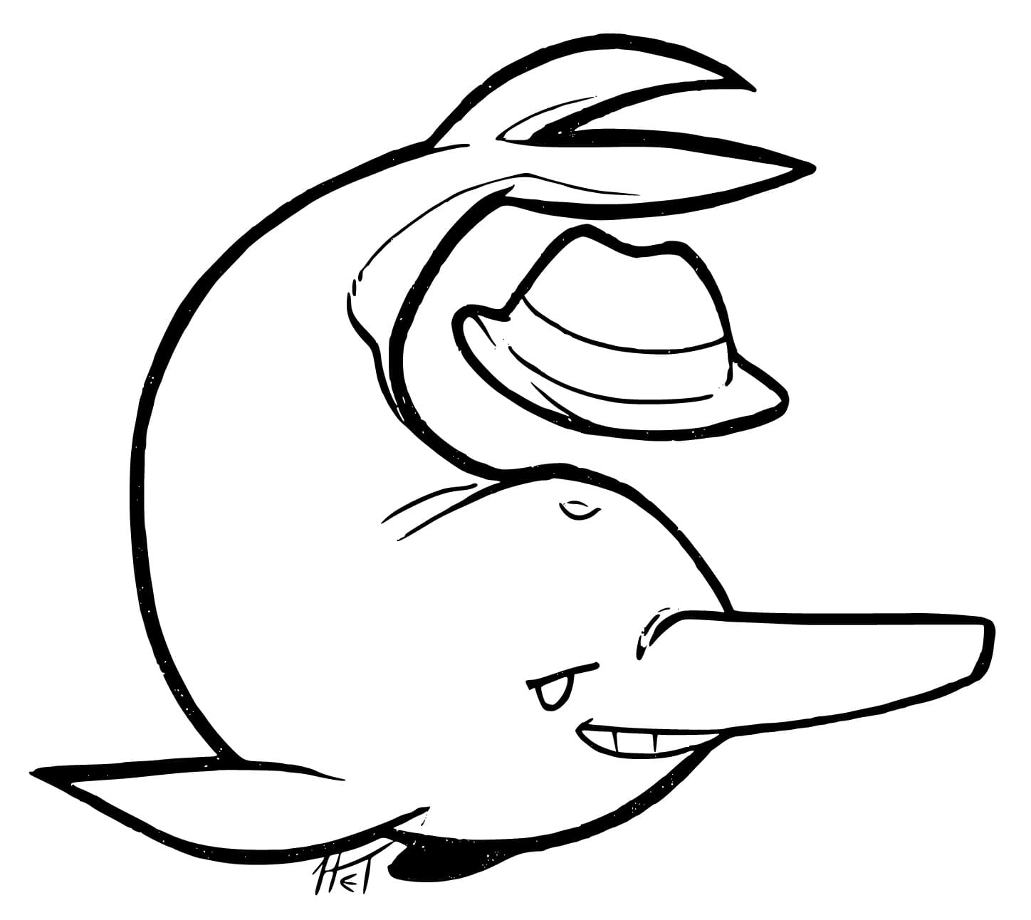 Desenho de Boto Cor de Rosa para Colorir e Imprimir Pdf Grátis