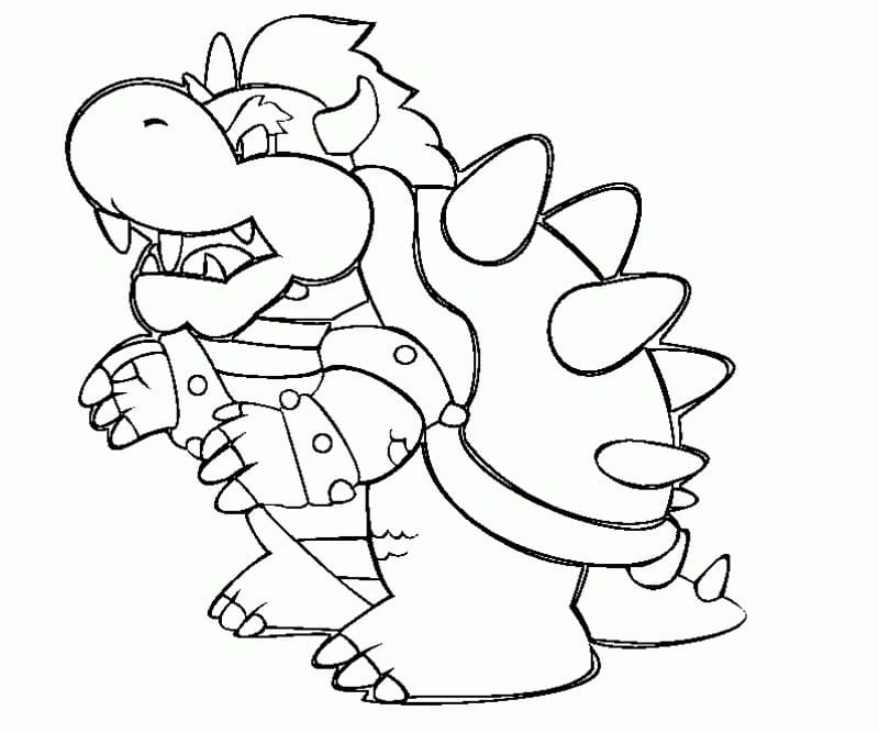 Desenho de Bowser em Batalhá para Colorir e Imprimir