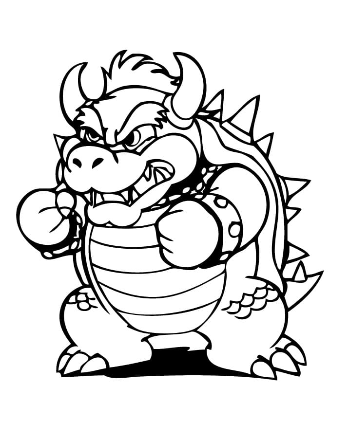 Desenho de Bowser Gratuito para Colorir