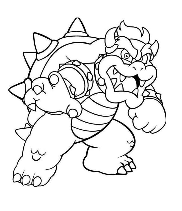 Desenho de Bowser Gratuito para Crianças para Colorir