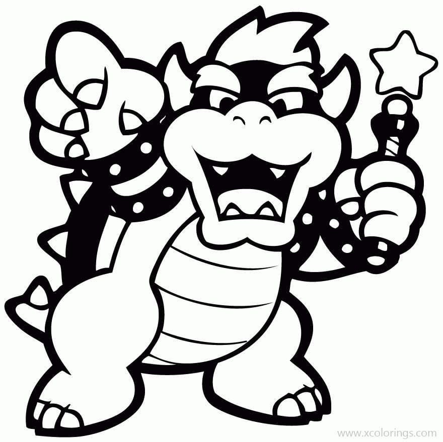 Desenho de Bowser Infantil para Colorir e Imprimir
