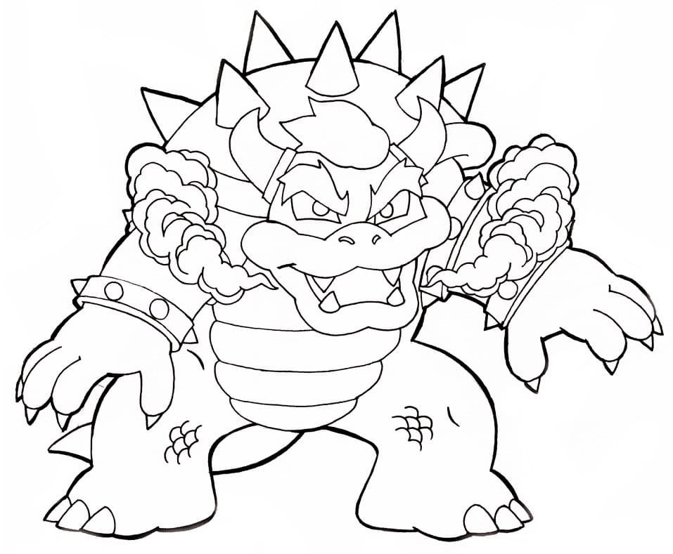Desenho de Bowser para Colorir e Imprimir Pdf Grátis