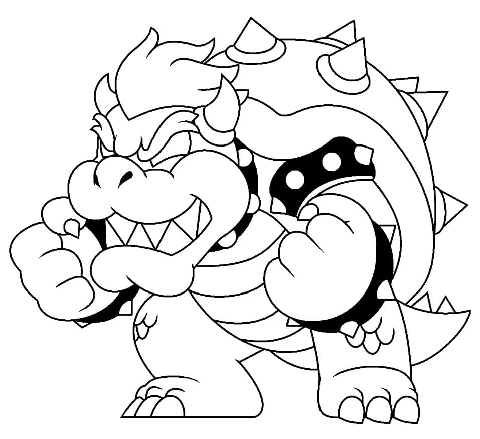 Desenho de Bowser Zangado para Colorir