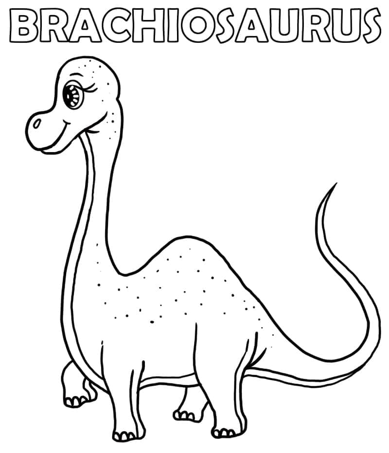 Desenho de Adorável Braquiossauro para Colorir