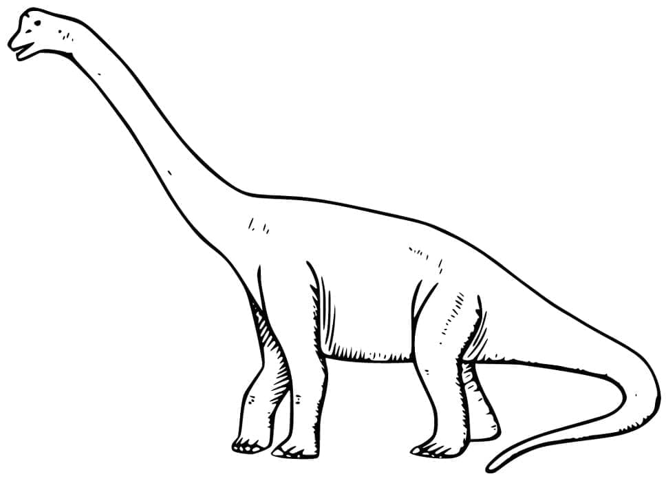 Desenho de Braquiossauro Andando para Colorir